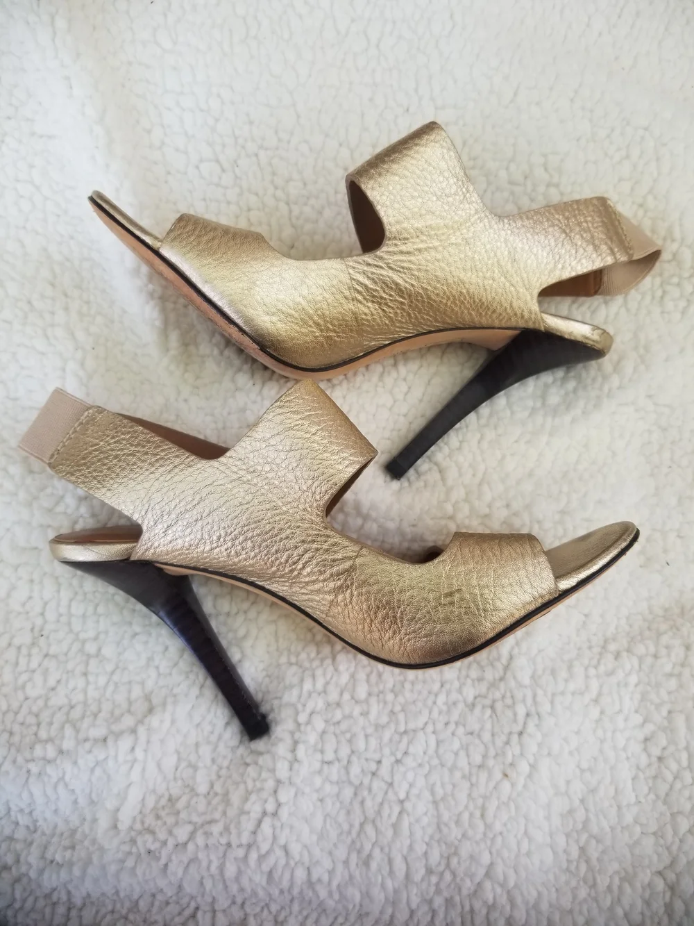 Michael Kors Metallic Gold Leather High-Heel